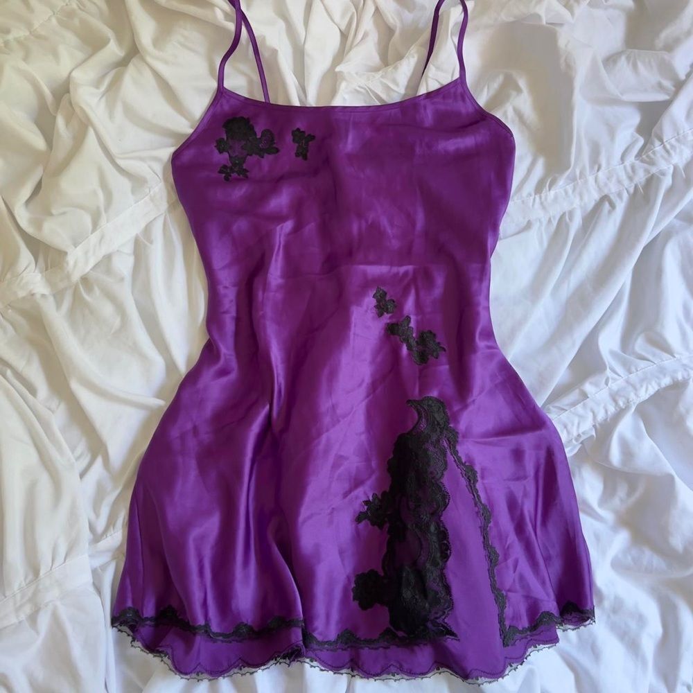 Victoria's Secret Purple goth fairycore Satin Y2K slip Dress
